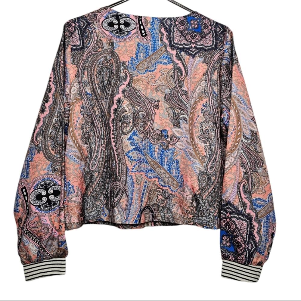 Fancy Qube Floral and Paisley Lightweight Colorful Retro Zip-Up Jacket - Picture 4 of 9